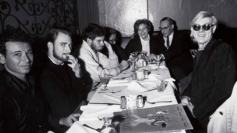 Andy Warhol and friends at the Chelsea Hotel,