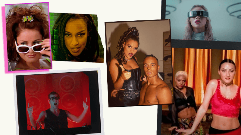 Collage featuring Aqua; Kyle Gordon; Vengaboys; 2 Unlimited; Alice Deejay